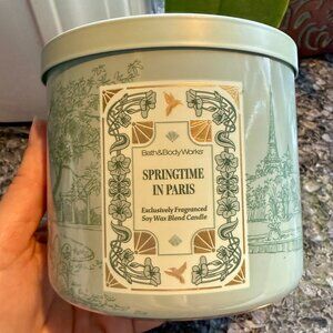 NEW SPRINGTIME IN PARIS 3-Wick 14.5 oz Candle Bath & Body Works